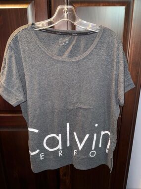 Calvin Klein Gray Short-Sleeve Logo Tee